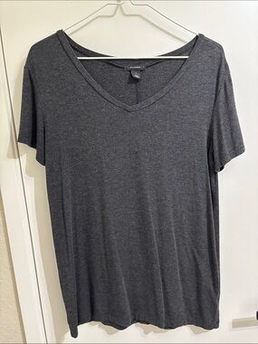 Halogen Charcoal Gray V-Neck Short Sleeve Tee